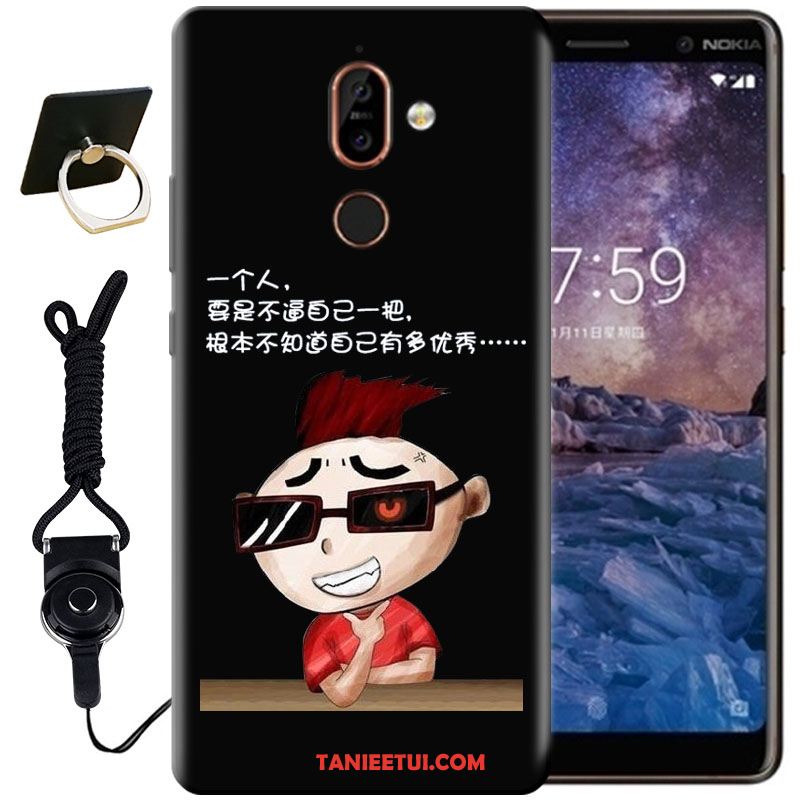 Etui Nokia 7 Plus Telefon Komórkowy Kreatywne Miękki, Pokrowce Nokia 7 Plus Moda Silikonowe Czarny