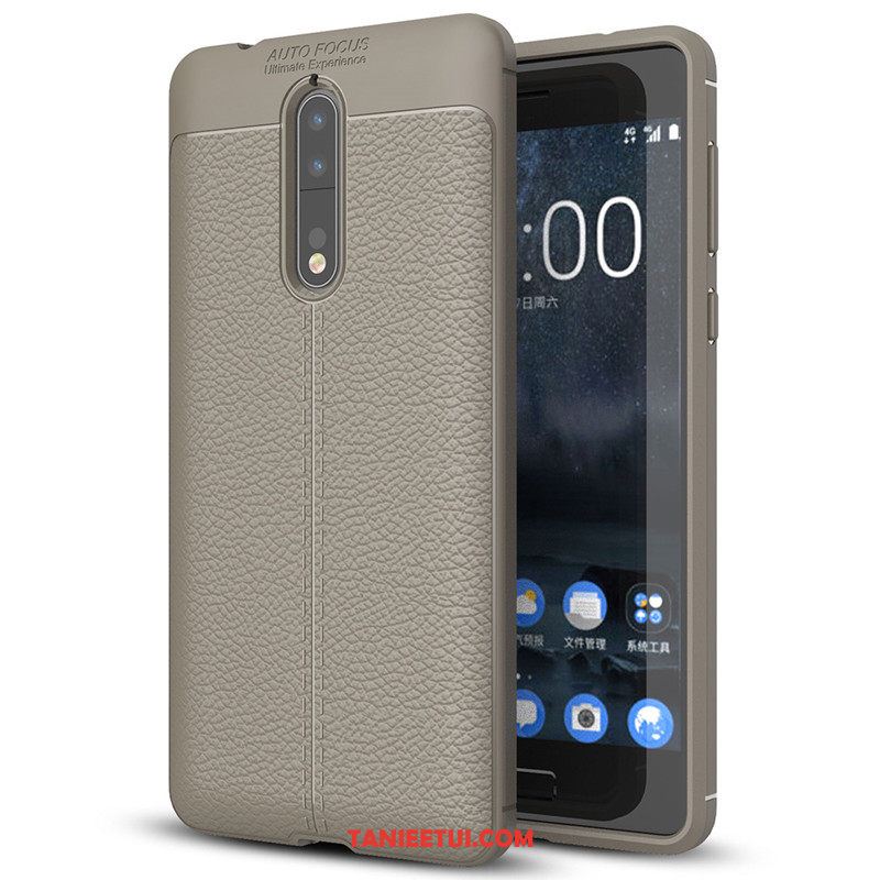 Etui Nokia 8 Silikonowe Proste Miękki, Obudowa Nokia 8 All Inclusive Skóra Litchi