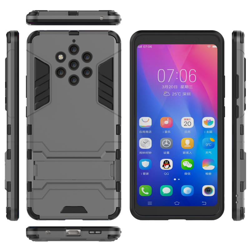 Etui Nokia 9 Pureview All Inclusive Wspornik Anti-fall, Pokrowce Nokia 9 Pureview Telefon Komórkowy Ochraniacz Czarny