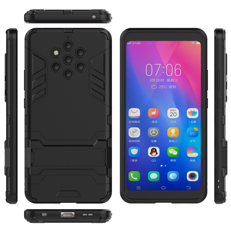 Etui Nokia 9 Pureview All Inclusive Wspornik Anti-fall, Pokrowce Nokia 9 Pureview Telefon Komórkowy Ochraniacz Czarny