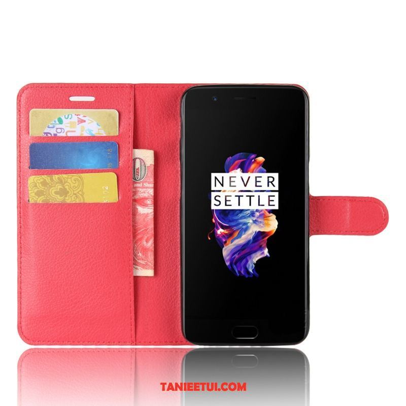 Etui Oneplus 5 Ochraniacz Skórzany Futerał Telefon Komórkowy, Futerał Oneplus 5 Miękki Czerwony