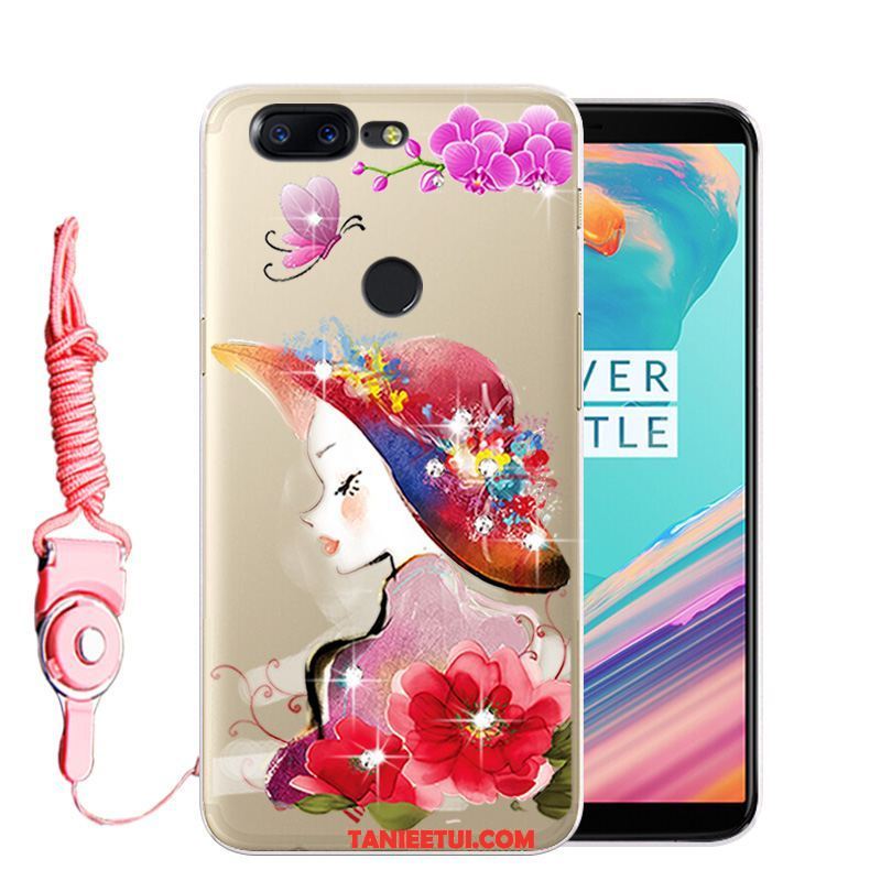 Etui Oneplus 5t Ochraniacz Miękki Rhinestone, Pokrowce Oneplus 5t Anti-fall Różowe Telefon Komórkowy