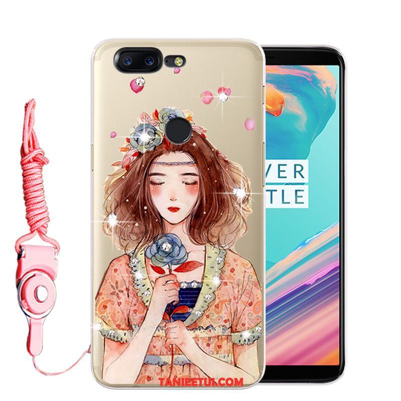 Etui Oneplus 5t Ochraniacz Miękki Rhinestone, Pokrowce Oneplus 5t Anti-fall Różowe Telefon Komórkowy