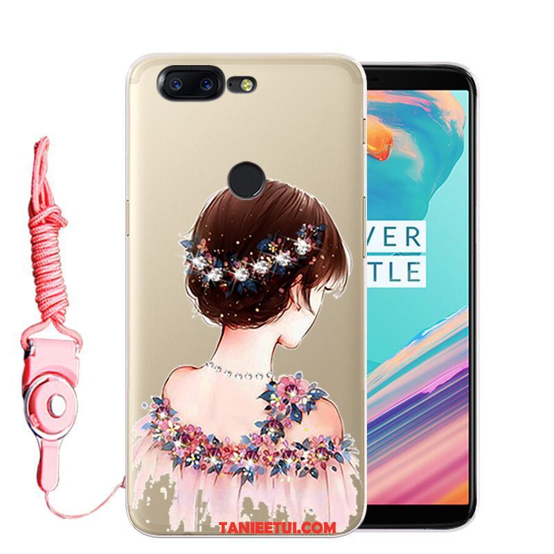 Etui Oneplus 5t Ochraniacz Miękki Rhinestone, Pokrowce Oneplus 5t Anti-fall Różowe Telefon Komórkowy