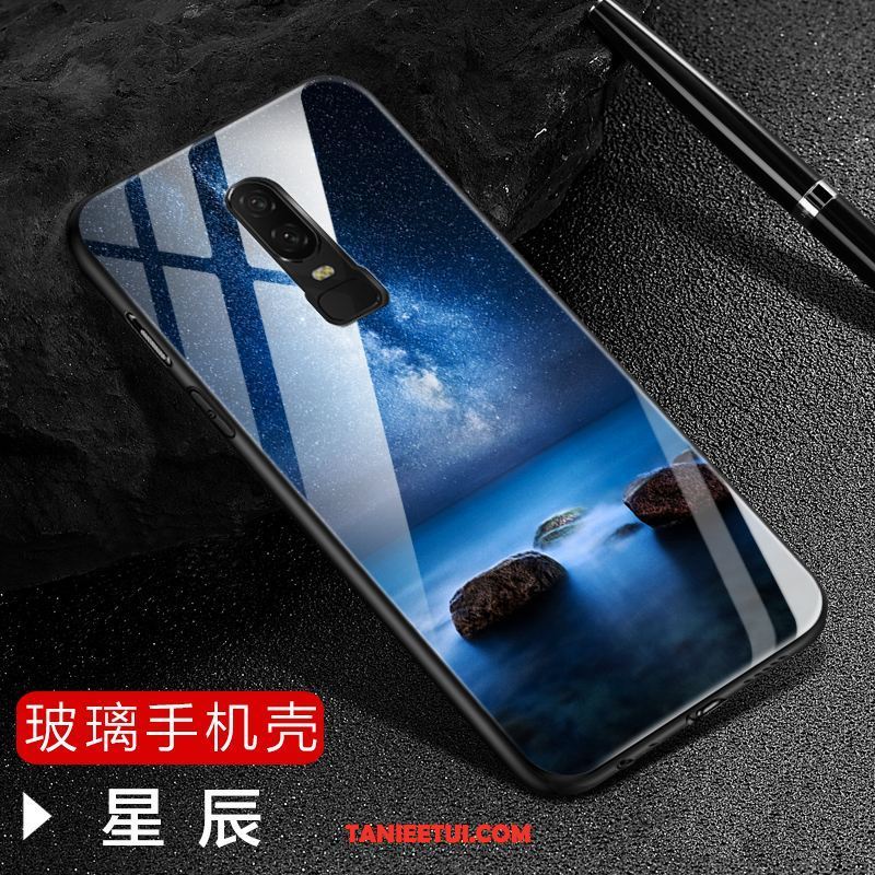 Etui Oneplus 6 Cienkie All Inclusive Niebieski, Futerał Oneplus 6 Nubuku Szkło Modna Marka