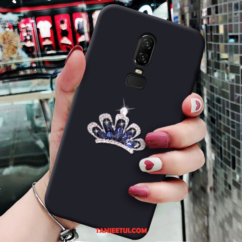 Etui Oneplus 6 Czerwony Netto Anti-fall Miękki, Pokrowce Oneplus 6 Rhinestone Telefon Komórkowy Ochraniacz