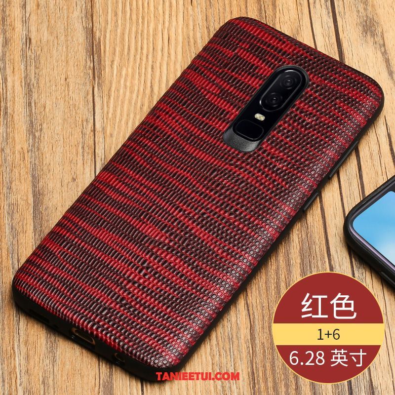 Etui Oneplus 6 Czerwony Ochraniacz Skórzany Futerał, Pokrowce Oneplus 6 Luksusowy Telefon Komórkowy Obrzeża