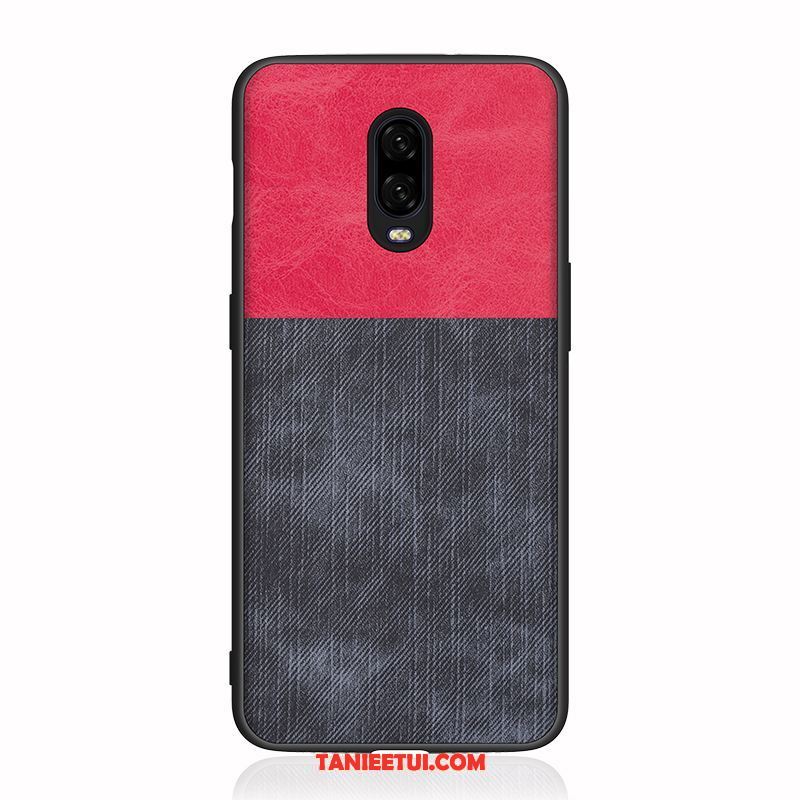 Etui Oneplus 6t Czerwony Miękki Osobowość, Futerał Oneplus 6t Ochraniacz Silikonowe Denim