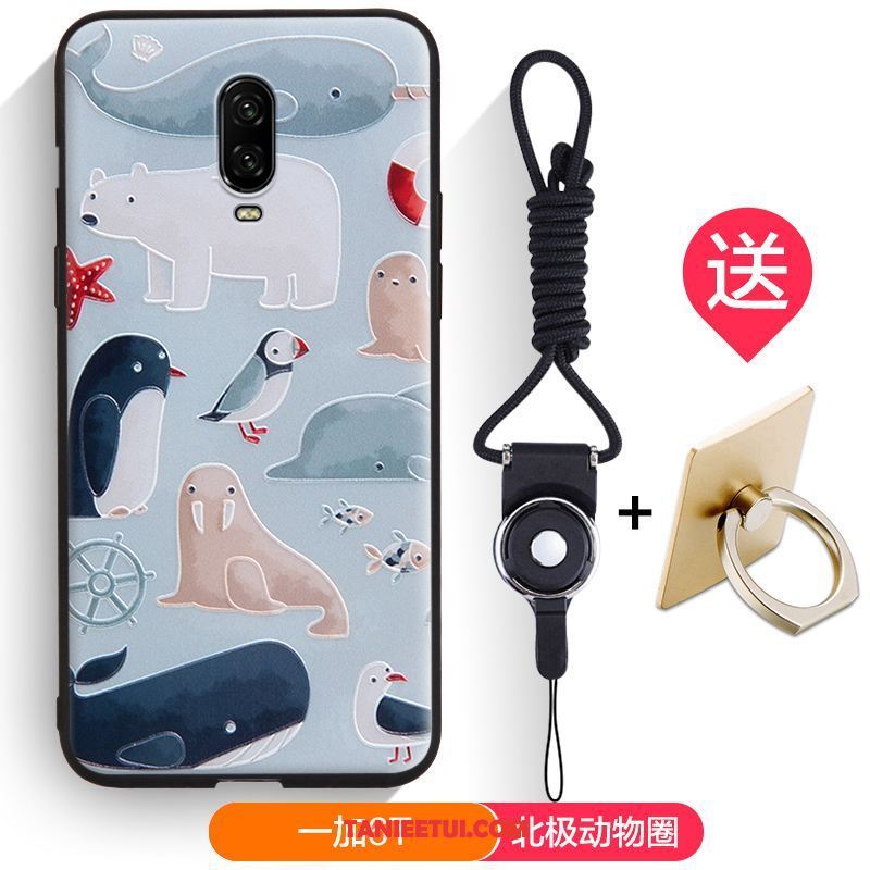 Etui Oneplus 6t Relief Anti-fall Ciemno Niebieski, Obudowa Oneplus 6t All Inclusive Telefon Komórkowy Silikonowe