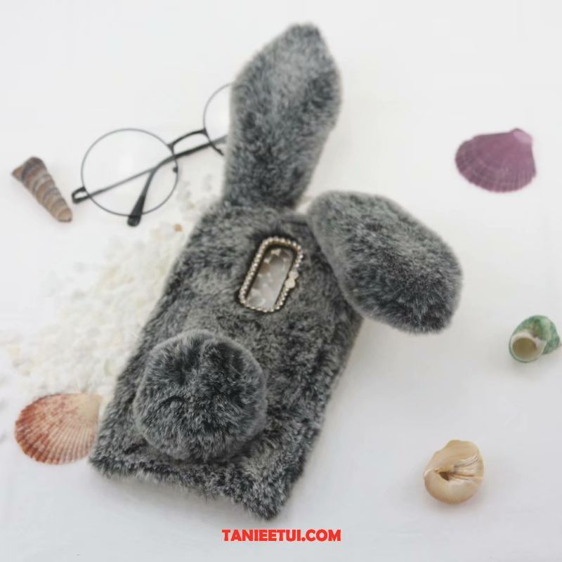 Etui Oneplus 6t Rhinestone Piękny Pluszowa, Obudowa Oneplus 6t Miękki Kreskówka Bunny