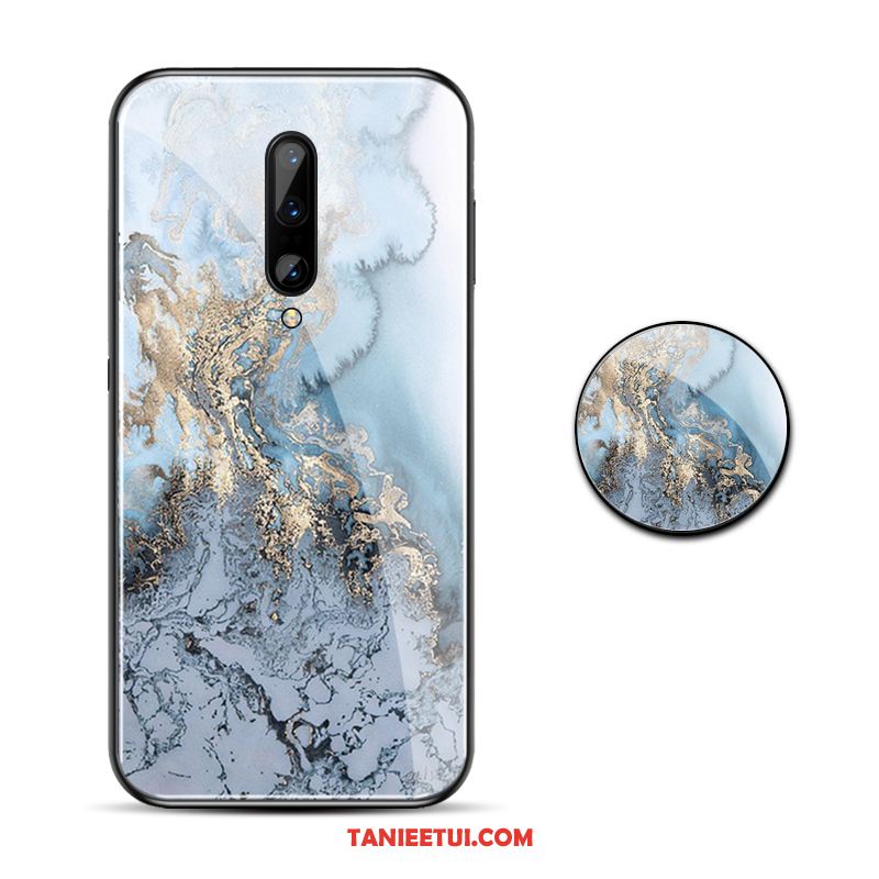 Etui Oneplus 7 Pro Niebieski Trudno Szkło, Futerał Oneplus 7 Pro Duży All Inclusive Cienkie