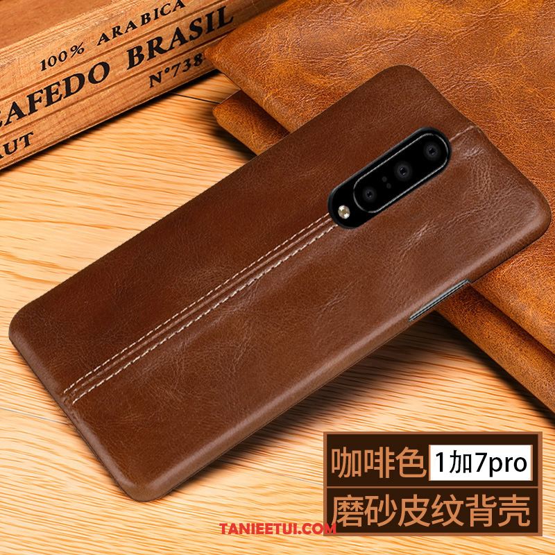 Etui Oneplus 7 Pro Prawdziwa Skóra Czarny Casual, Futerał Oneplus 7 Pro Telefon Komórkowy Skóra Bydlęca Nubuku