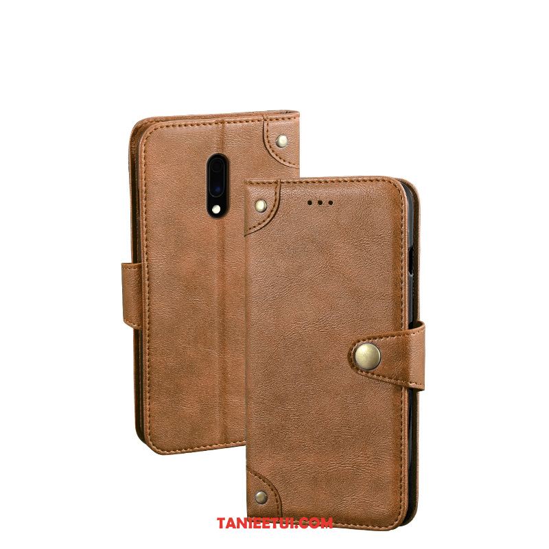 Etui Oneplus 7 Vintage Żółty Skórzany Futerał, Pokrowce Oneplus 7 Portfel Klapa Ochraniacz