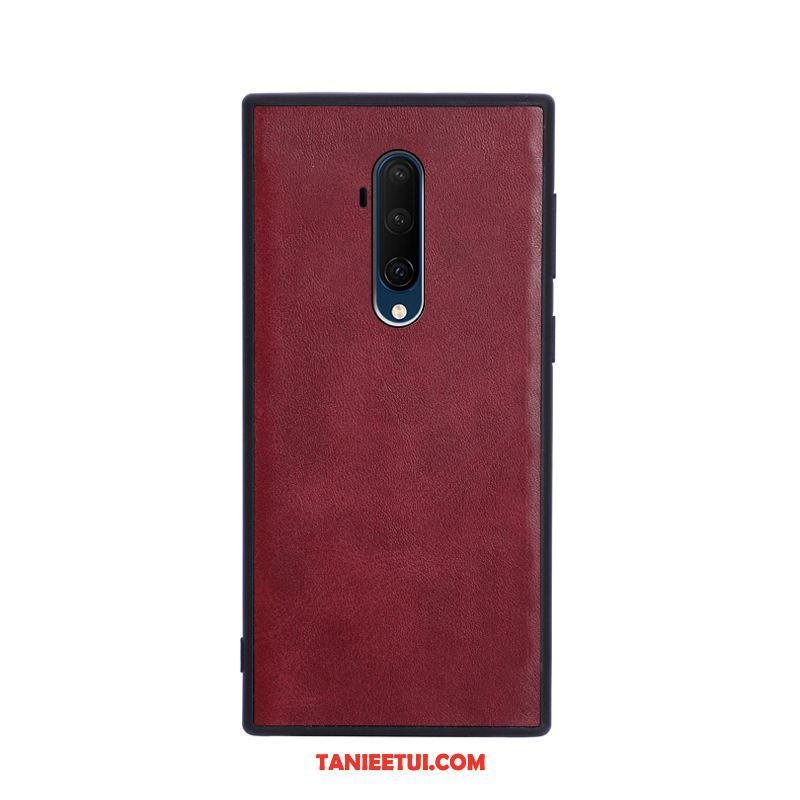 Etui Oneplus 7t Pro All Inclusive Czerwony Skóra, Futerał Oneplus 7t Pro Proste Cienkie Ochraniacz