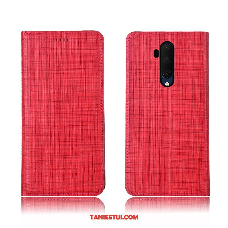 Etui Oneplus 7t Pro Skórzany Miękki Ochraniacz, Futerał Oneplus 7t Pro Klapa Telefon Komórkowy Czerwony