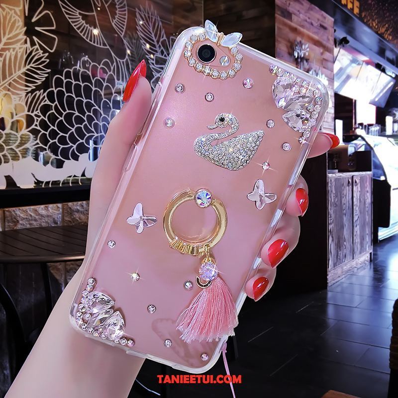 Etui Oppo A3 Miękki Rhinestone Różowe, Obudowa Oppo A3 Telefon Komórkowy Luksusowy