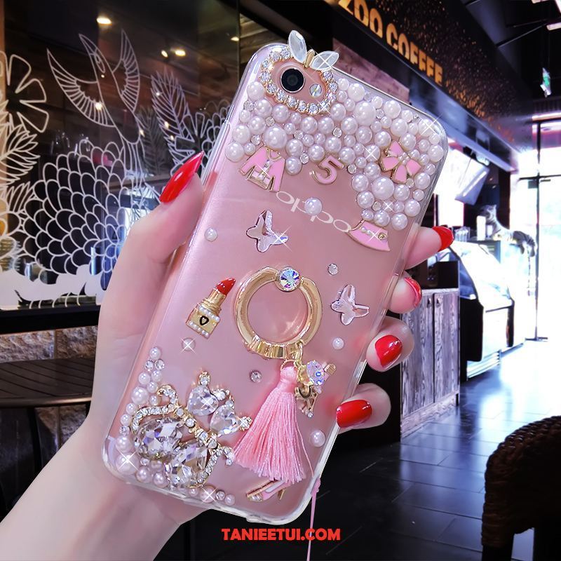 Etui Oppo A3 Miękki Rhinestone Różowe, Obudowa Oppo A3 Telefon Komórkowy Luksusowy