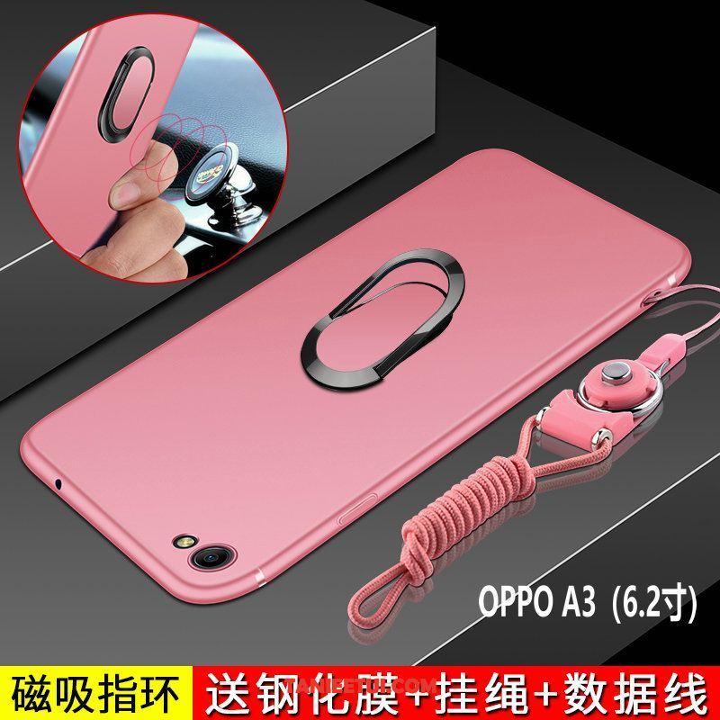 Etui Oppo A3 Telefon Komórkowy Ochraniacz Czerwony, Pokrowce Oppo A3 Nubuku Tendencja Silikonowe