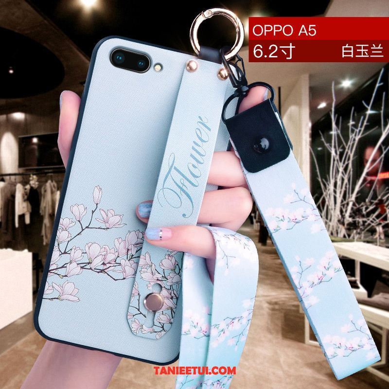 Etui Oppo A5 Tendencja Niebieski Cienkie, Pokrowce Oppo A5 Wiszące Ozdoby Anti-fall All Inclusive