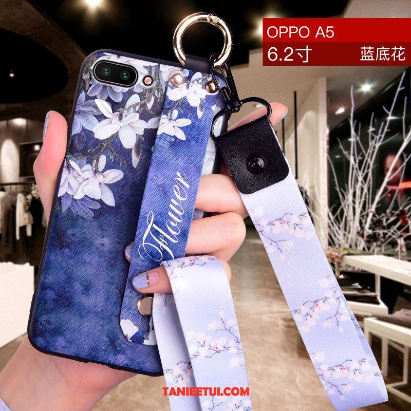 Etui Oppo A5 Tendencja Niebieski Cienkie, Pokrowce Oppo A5 Wiszące Ozdoby Anti-fall All Inclusive