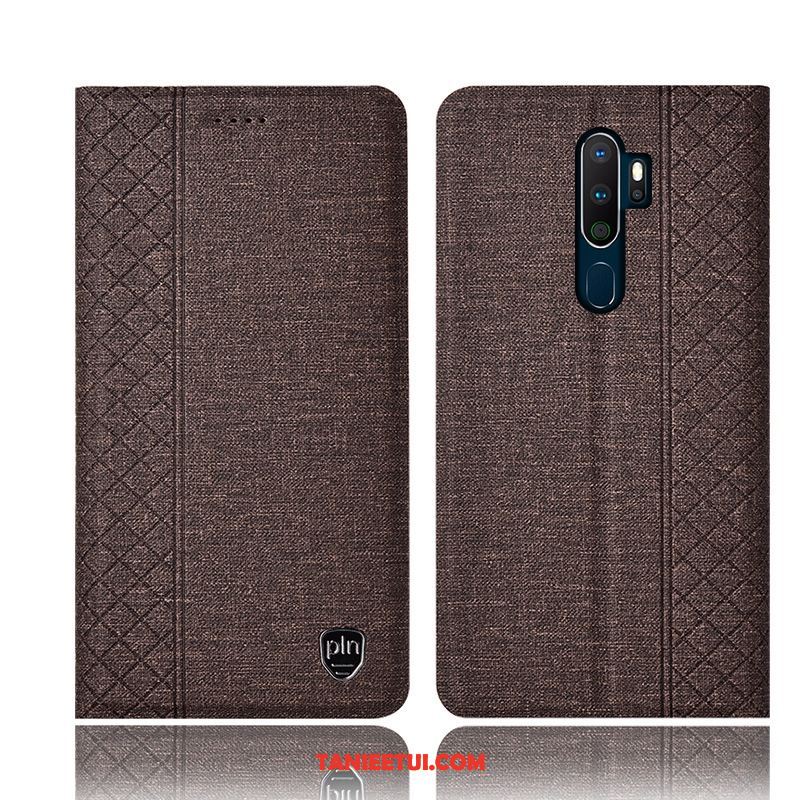 Etui Oppo A9 2020 All Inclusive Ochraniacz Anti-fall, Obudowa Oppo A9 2020 Niebieski Bawełna I Len W Kratę