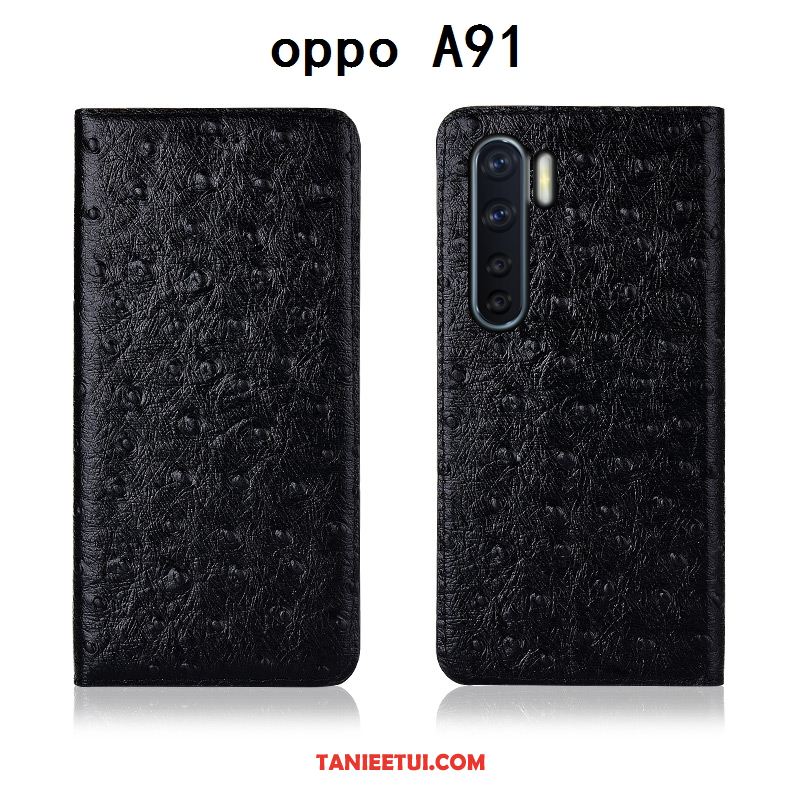 Etui Oppo A91 All Inclusive Młodzież Anti-fall, Futerał Oppo A91 Prawdziwa Skóra Silikonowe Ochraniacz