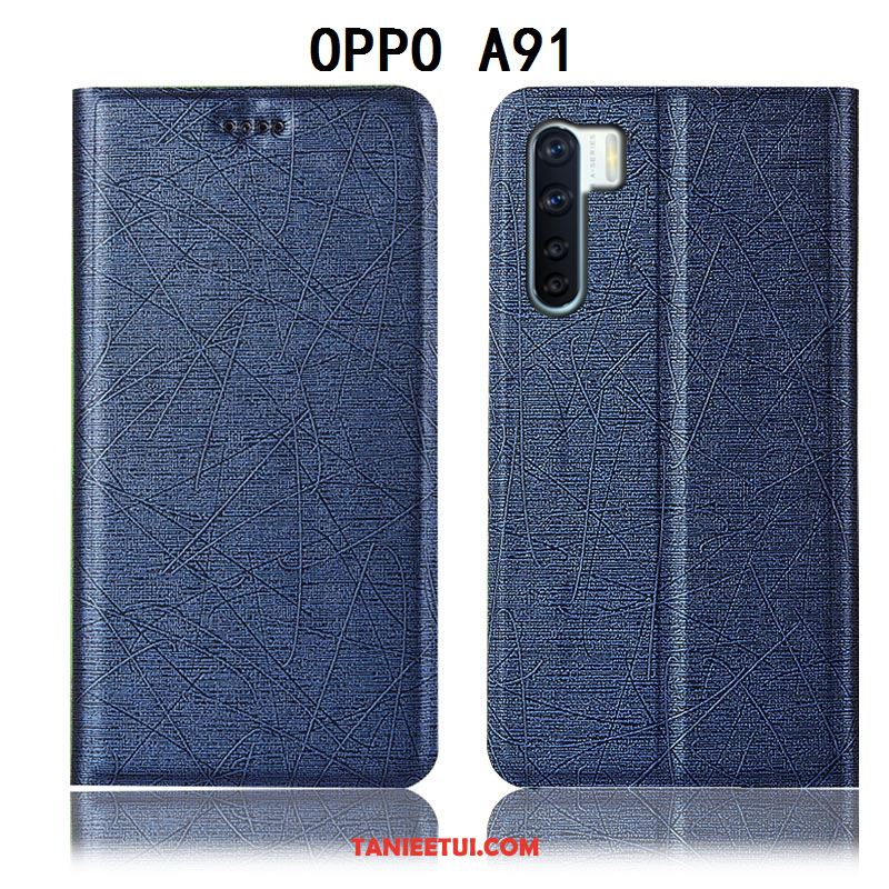 Etui Oppo A91 Jedwab Czarny Ochraniacz, Futerał Oppo A91 Anti-fall Telefon Komórkowy Skórzany