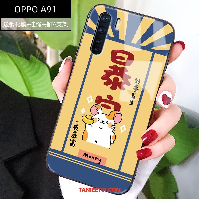 Etui Oppo A91 Kreatywne Czerwony Netto Anti-fall, Obudowa Oppo A91 Telefon Komórkowy Czerwony Osobowość