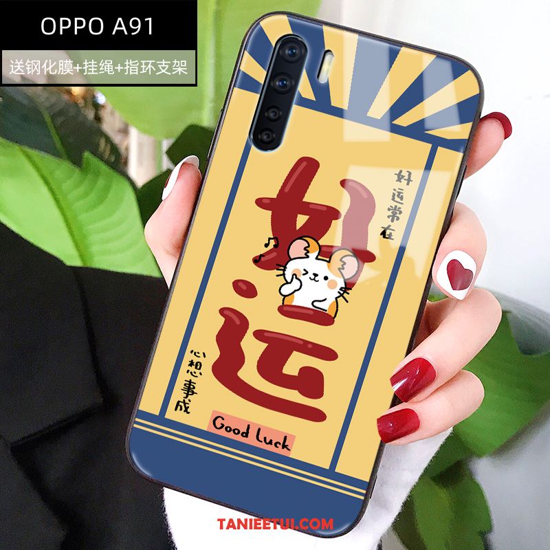 Etui Oppo A91 Kreatywne Czerwony Netto Anti-fall, Obudowa Oppo A91 Telefon Komórkowy Czerwony Osobowość