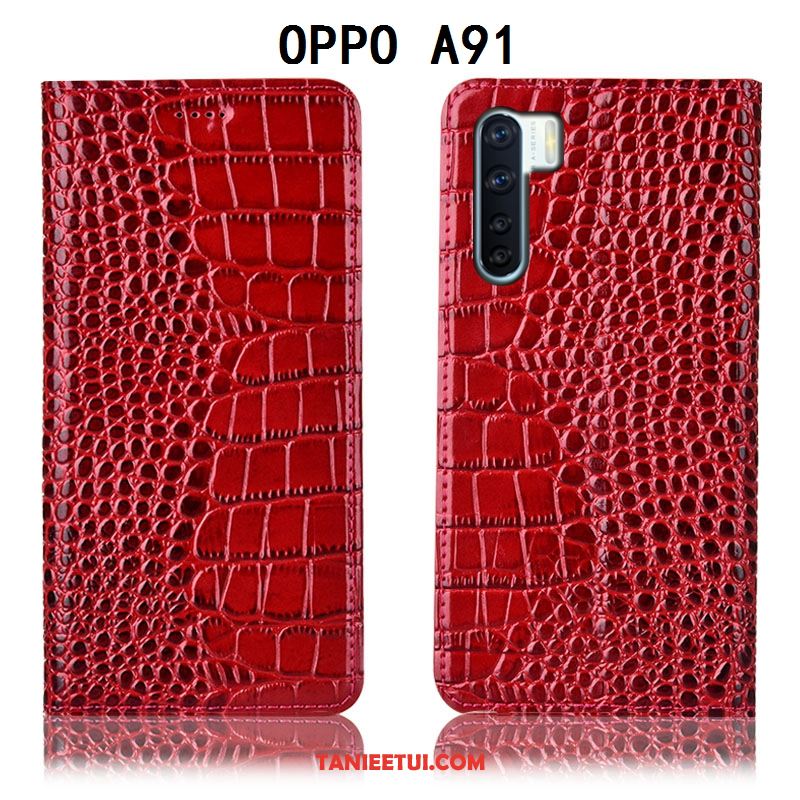 Etui Oppo A91 Skórzany Futerał All Inclusive Ochraniacz, Obudowa Oppo A91 Anti-fall Telefon Komórkowy Braun