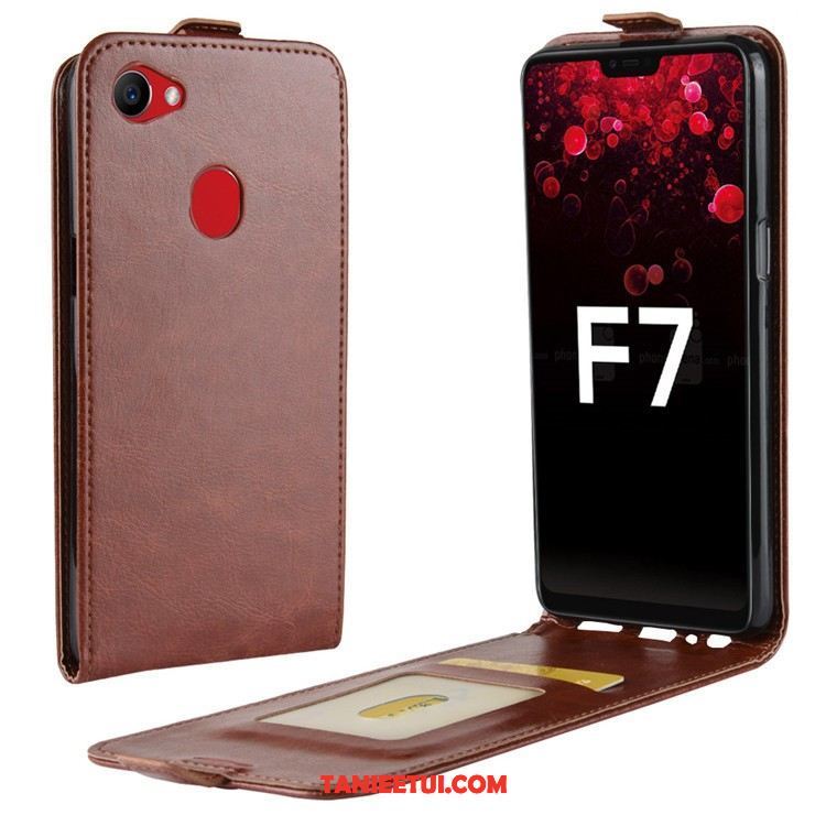 Etui Oppo F7 Ochraniacz Telefon Komórkowy Anti-fall, Obudowa Oppo F7 Skórzany Futerał Czerwony