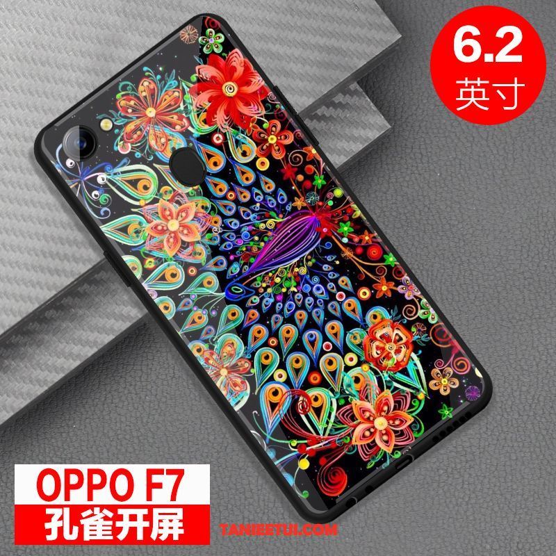 Etui Oppo F7 Szkło All Inclusive Czerwony, Obudowa Oppo F7 Osobowość Lustro Anti-fall