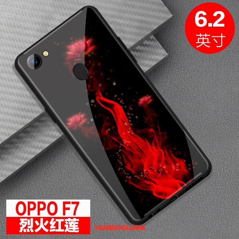 Etui Oppo F7 Szkło All Inclusive Czerwony, Obudowa Oppo F7 Osobowość Lustro Anti-fall