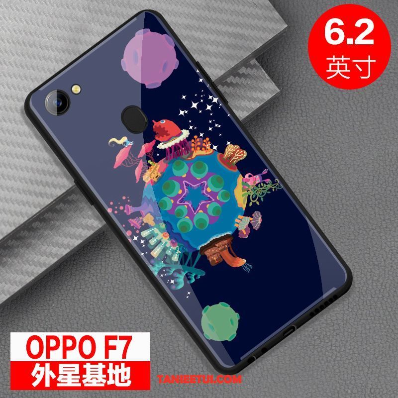 Etui Oppo F7 Szkło All Inclusive Czerwony, Obudowa Oppo F7 Osobowość Lustro Anti-fall