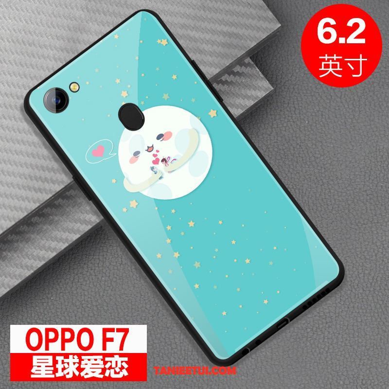 Etui Oppo F7 Szkło All Inclusive Czerwony, Obudowa Oppo F7 Osobowość Lustro Anti-fall