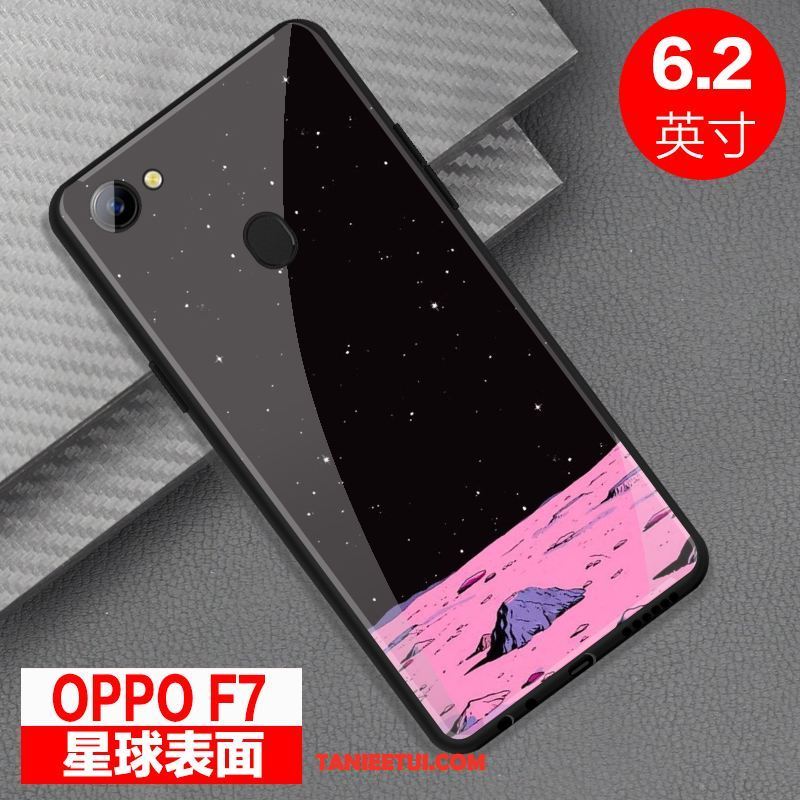 Etui Oppo F7 Szkło All Inclusive Czerwony, Obudowa Oppo F7 Osobowość Lustro Anti-fall