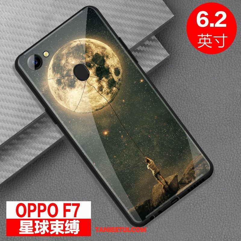 Etui Oppo F7 Szkło All Inclusive Czerwony, Obudowa Oppo F7 Osobowość Lustro Anti-fall