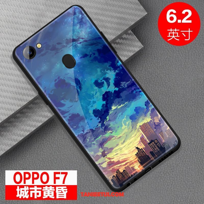 Etui Oppo F7 Szkło All Inclusive Czerwony, Obudowa Oppo F7 Osobowość Lustro Anti-fall