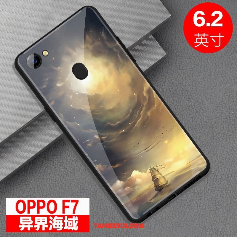 Etui Oppo F7 Szkło All Inclusive Czerwony, Obudowa Oppo F7 Osobowość Lustro Anti-fall