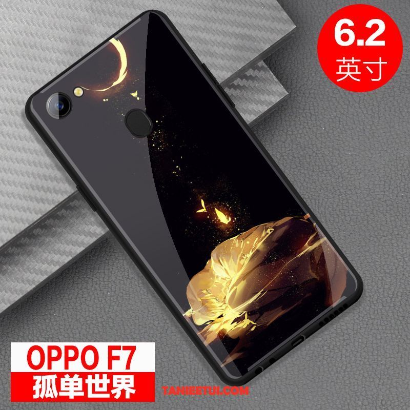 Etui Oppo F7 Szkło All Inclusive Czerwony, Obudowa Oppo F7 Osobowość Lustro Anti-fall