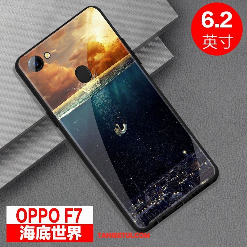 Etui Oppo F7 Szkło All Inclusive Czerwony, Obudowa Oppo F7 Osobowość Lustro Anti-fall