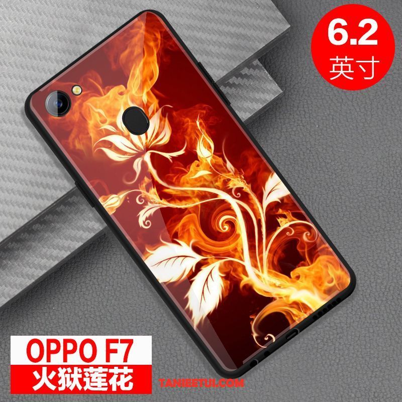 Etui Oppo F7 Szkło All Inclusive Czerwony, Obudowa Oppo F7 Osobowość Lustro Anti-fall