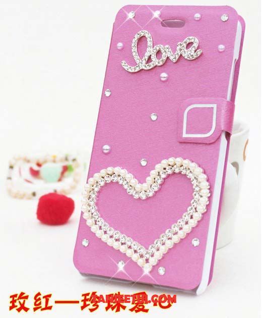 Etui Oppo F7 Telefon Komórkowy Nowy Cienkie, Pokrowce Oppo F7 Klapa Czerwony Rhinestone