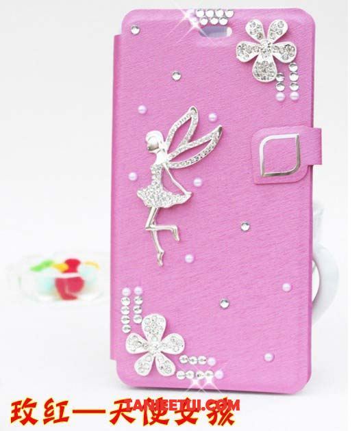 Etui Oppo F7 Telefon Komórkowy Nowy Cienkie, Pokrowce Oppo F7 Klapa Czerwony Rhinestone