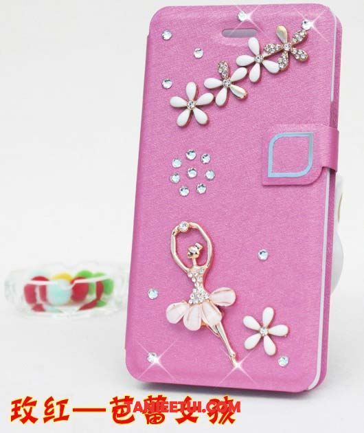 Etui Oppo F7 Telefon Komórkowy Nowy Cienkie, Pokrowce Oppo F7 Klapa Czerwony Rhinestone