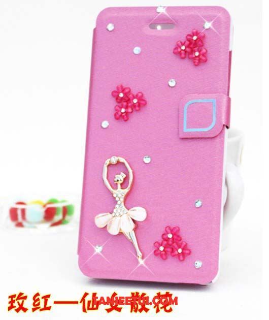 Etui Oppo F7 Telefon Komórkowy Nowy Cienkie, Pokrowce Oppo F7 Klapa Czerwony Rhinestone