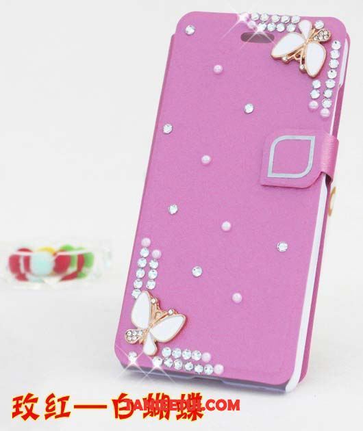 Etui Oppo F7 Telefon Komórkowy Nowy Cienkie, Pokrowce Oppo F7 Klapa Czerwony Rhinestone