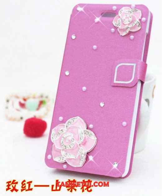 Etui Oppo F7 Telefon Komórkowy Nowy Cienkie, Pokrowce Oppo F7 Klapa Czerwony Rhinestone