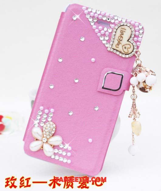 Etui Oppo F7 Telefon Komórkowy Nowy Cienkie, Pokrowce Oppo F7 Klapa Czerwony Rhinestone