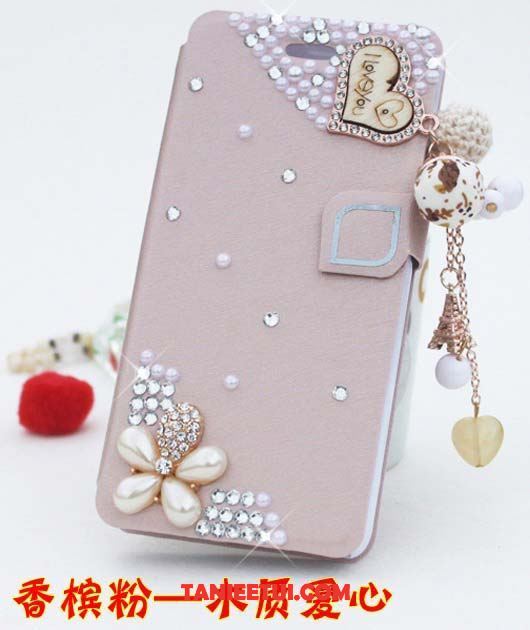 Etui Oppo F7 Telefon Komórkowy Nowy Cienkie, Pokrowce Oppo F7 Klapa Czerwony Rhinestone